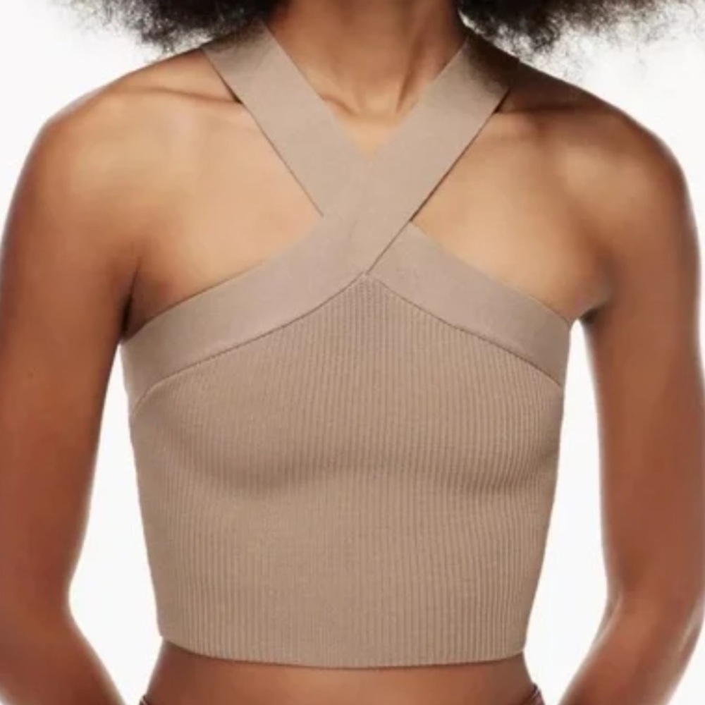 Aritzia Babaton Sculpt Knit Criss Cross Top